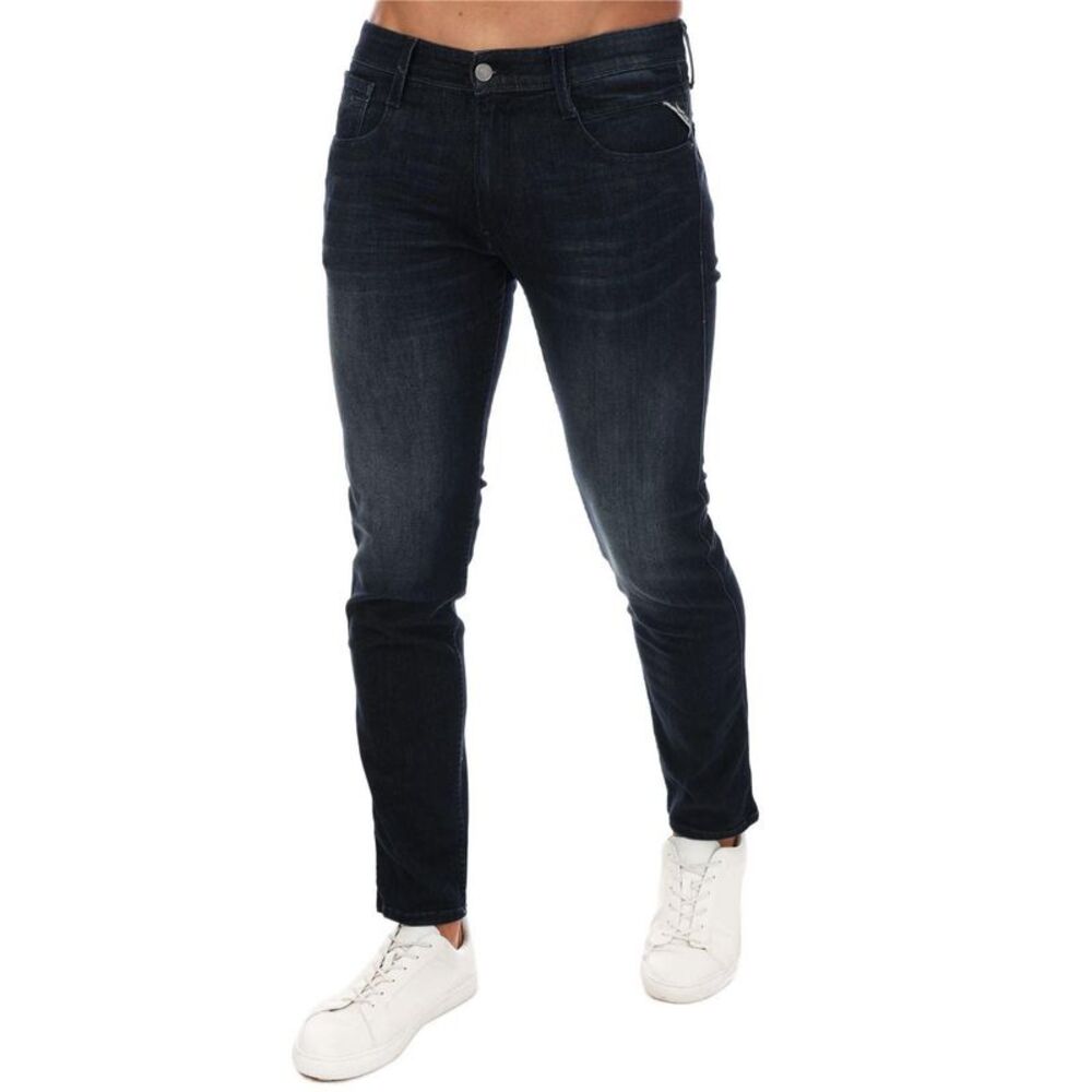 Replay Mens Anbass Stretch Slim Jeans / Dark Blue